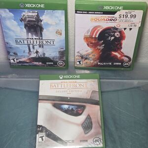 Star Wars Battlefront Deluxe EA Xbox One & Squadrons Lot of 3 Games Bundle Teste